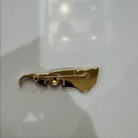 Versace Black And Gold Sunglasses Brooch - Picture 4 of 7